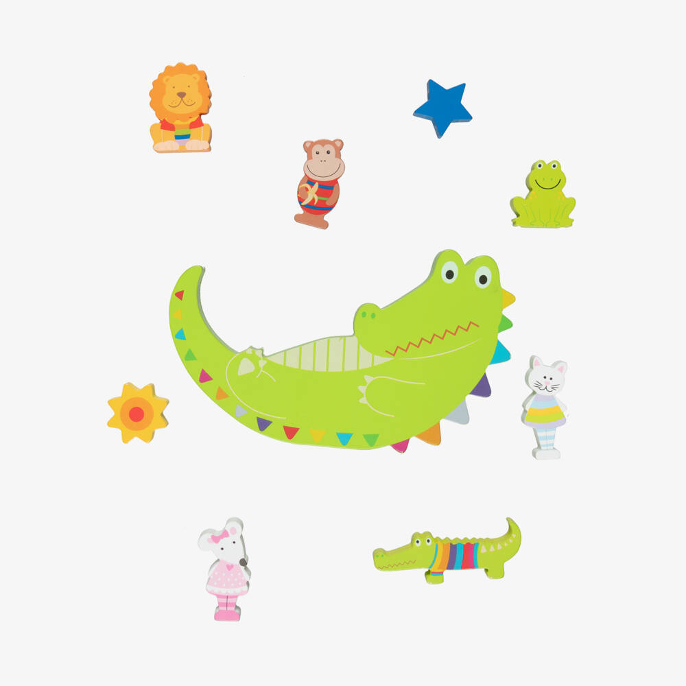 Orange Tree Toys-Green Crocodile Animal Balancing Game (21cm) | Childrensalon