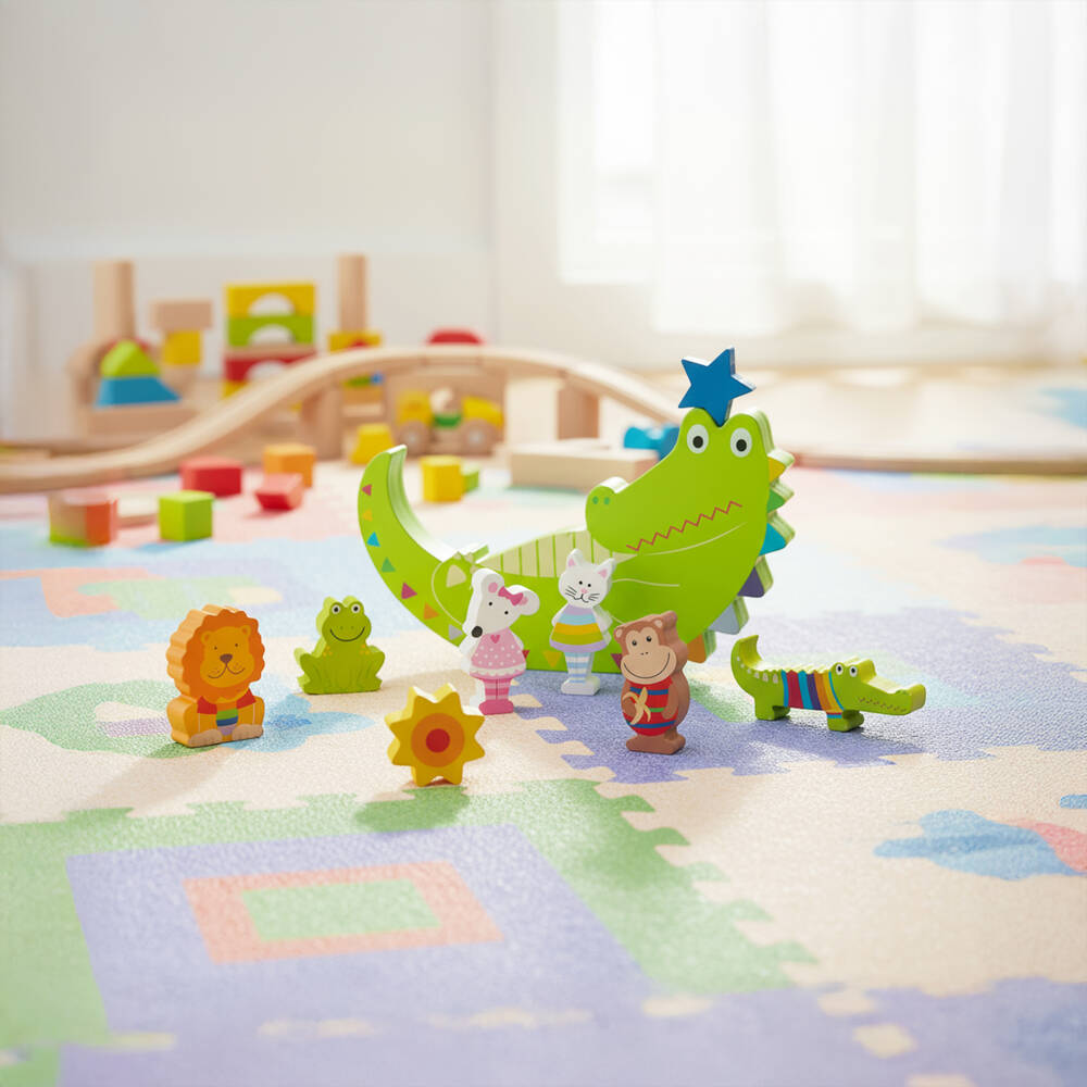 Orange Tree Toys-Green Crocodile Animal Balancing Game (21cm) | Childrensalon