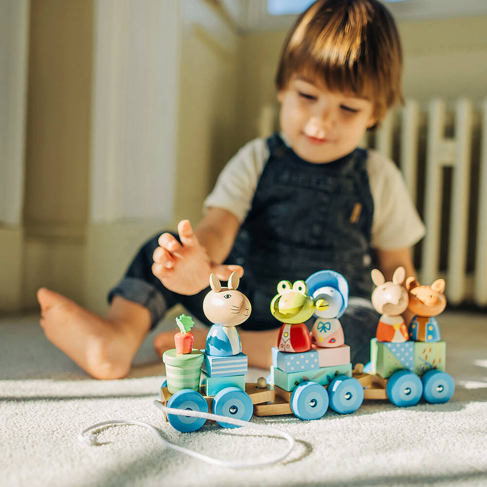 Orange Tree Toys-Peter Rabbit Wooden Puzzle Train Toy (29cm) | Childrensalon