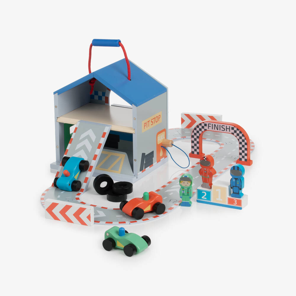 Orange Tree Toys- Racing Track Wooden Play Set (22cm) | Childrensalon