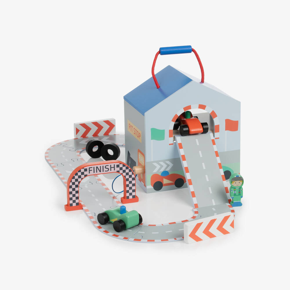 Orange Tree Toys- Racing Track Wooden Play Set (22cm) | Childrensalon