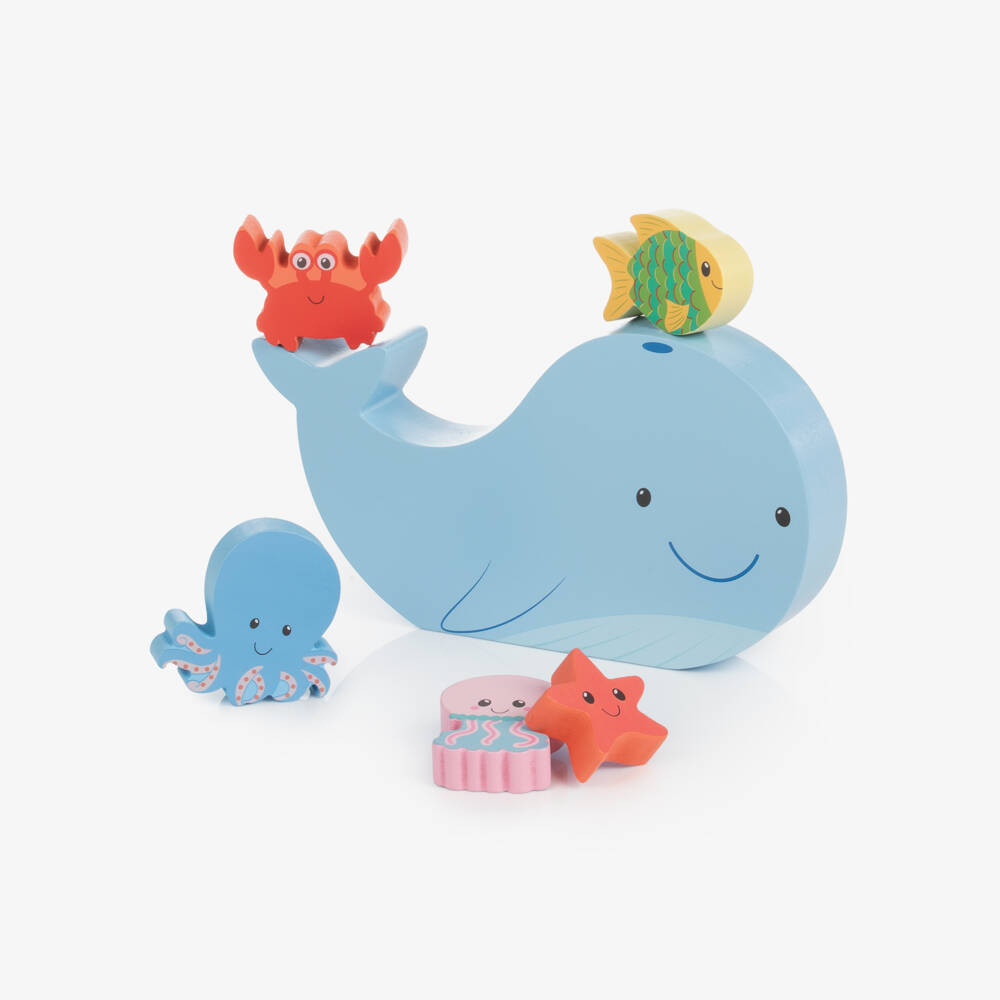 Orange Tree Toys-Sea Life Wooden Stacking Game (22cm) | Childrensalon