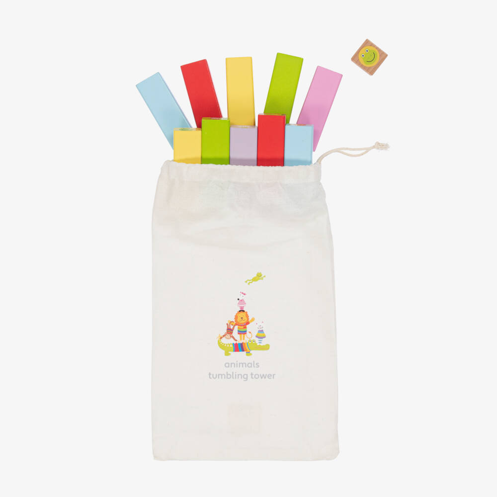 Orange Tree Toys-Wooden Animal Tumbling Tower Game (18cm) | Childrensalon