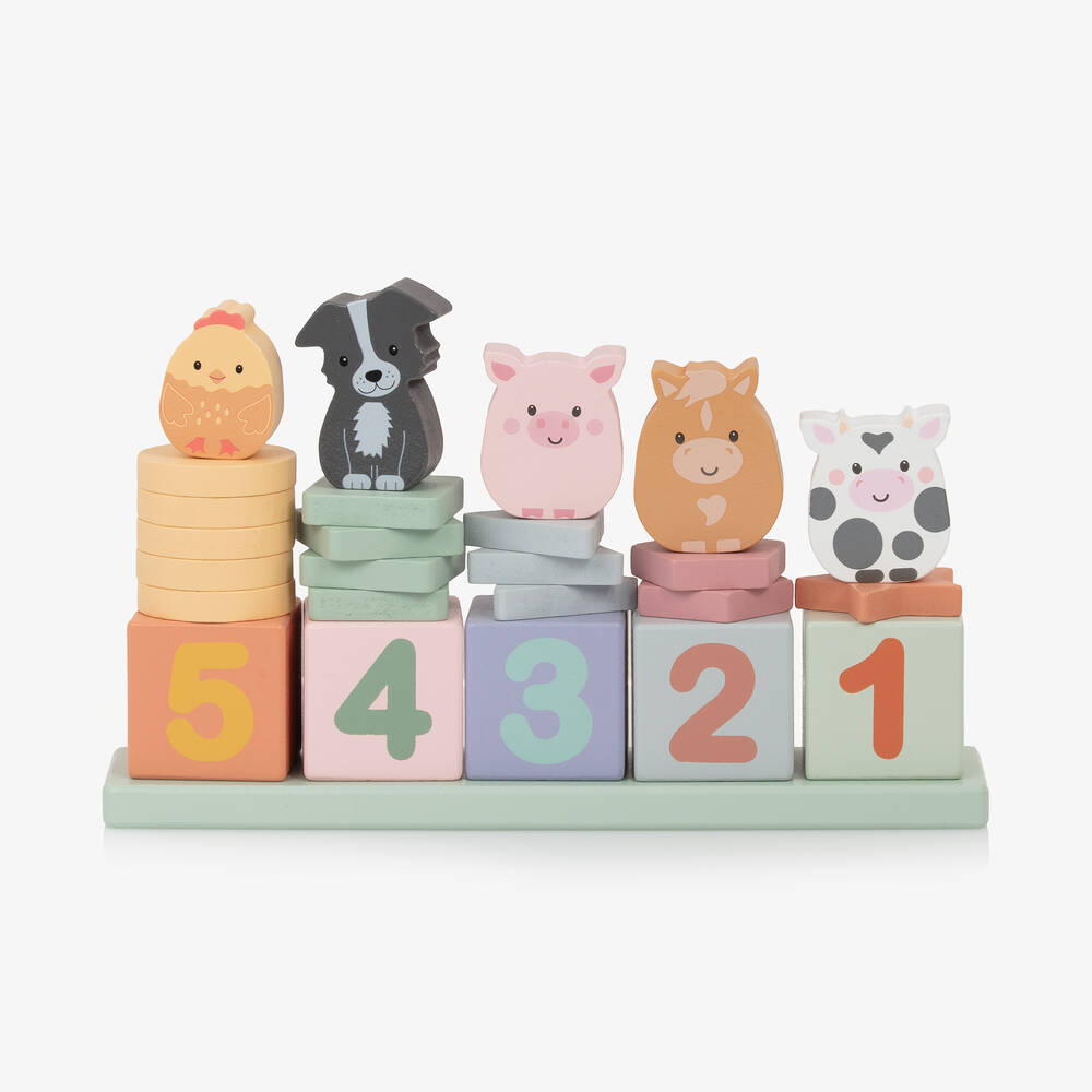 Orange Tree Toys-Wooden Farmyard Animal Counting Game (25cm) | Childrensalon