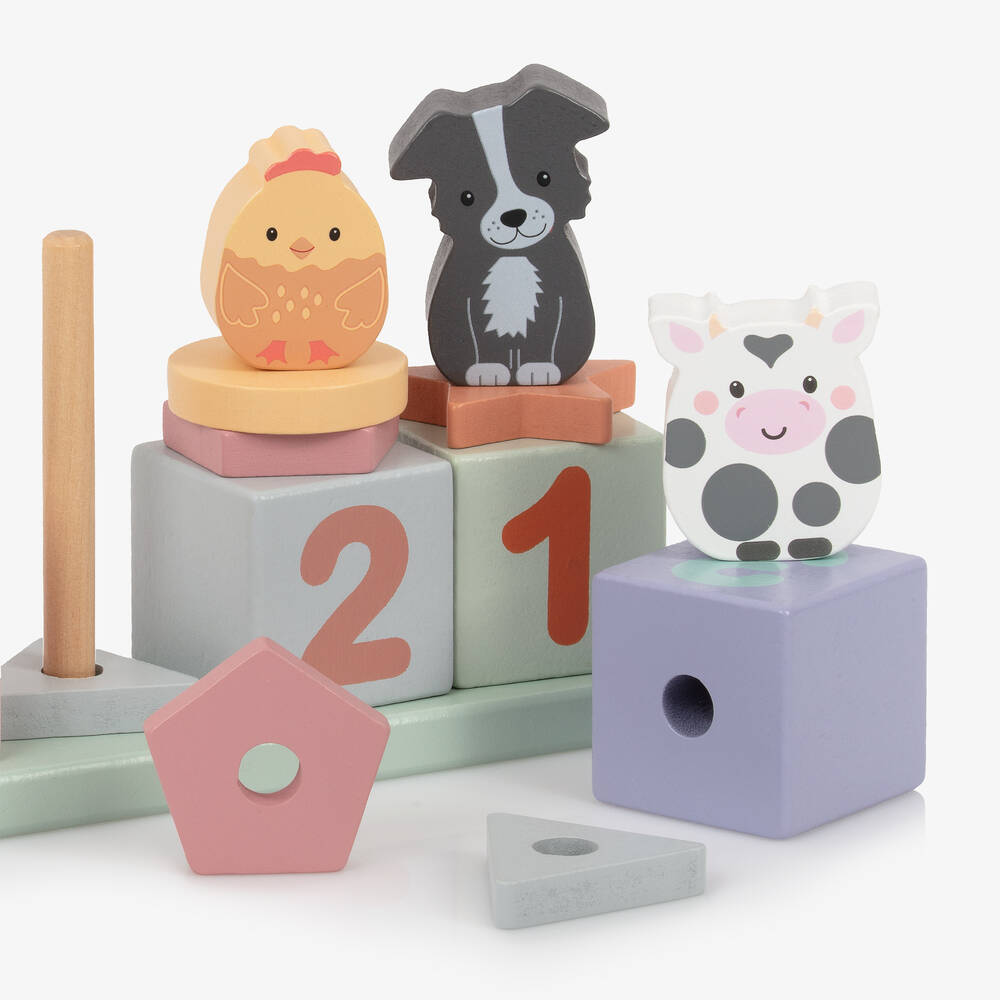 Orange Tree Toys-Wooden Farmyard Animal Counting Game (25cm) | Childrensalon