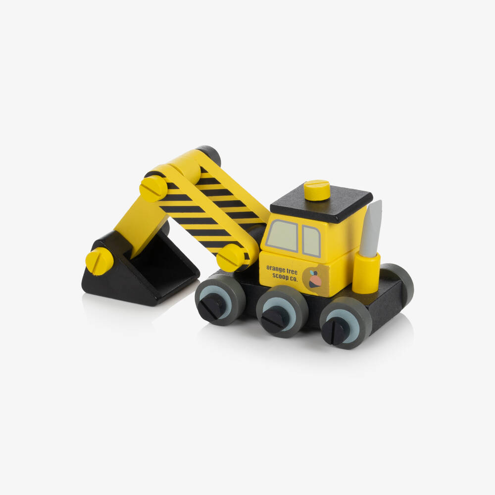 Orange Tree Toys-Yellow Buildable Digger Wooden Toy (23cm) | Childrensalon