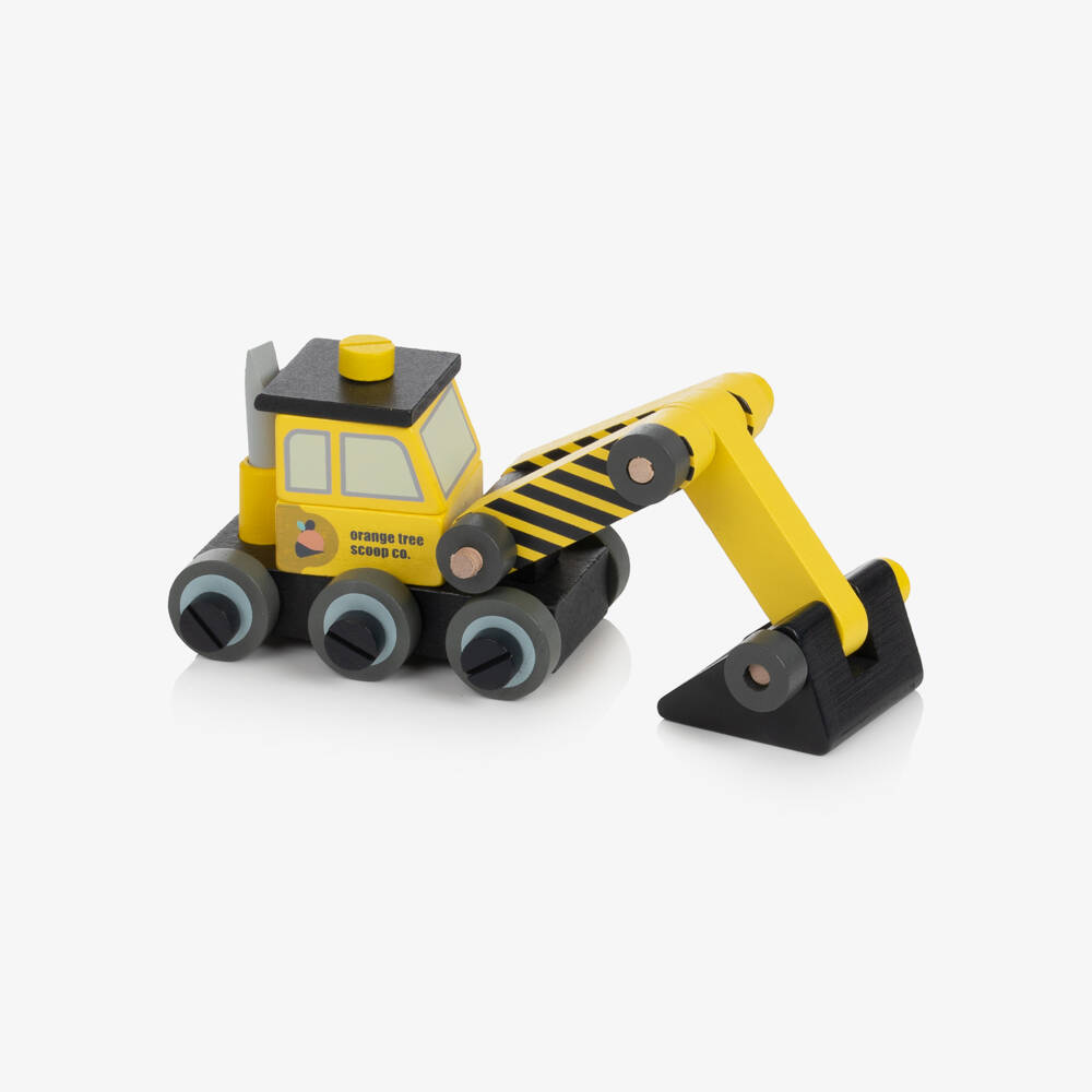 Orange Tree Toys-Yellow Buildable Digger Wooden Toy (23cm) | Childrensalon