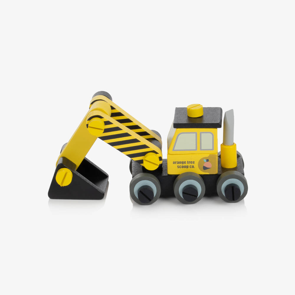 Orange Tree Toys-Yellow Buildable Digger Wooden Toy (23cm) | Childrensalon