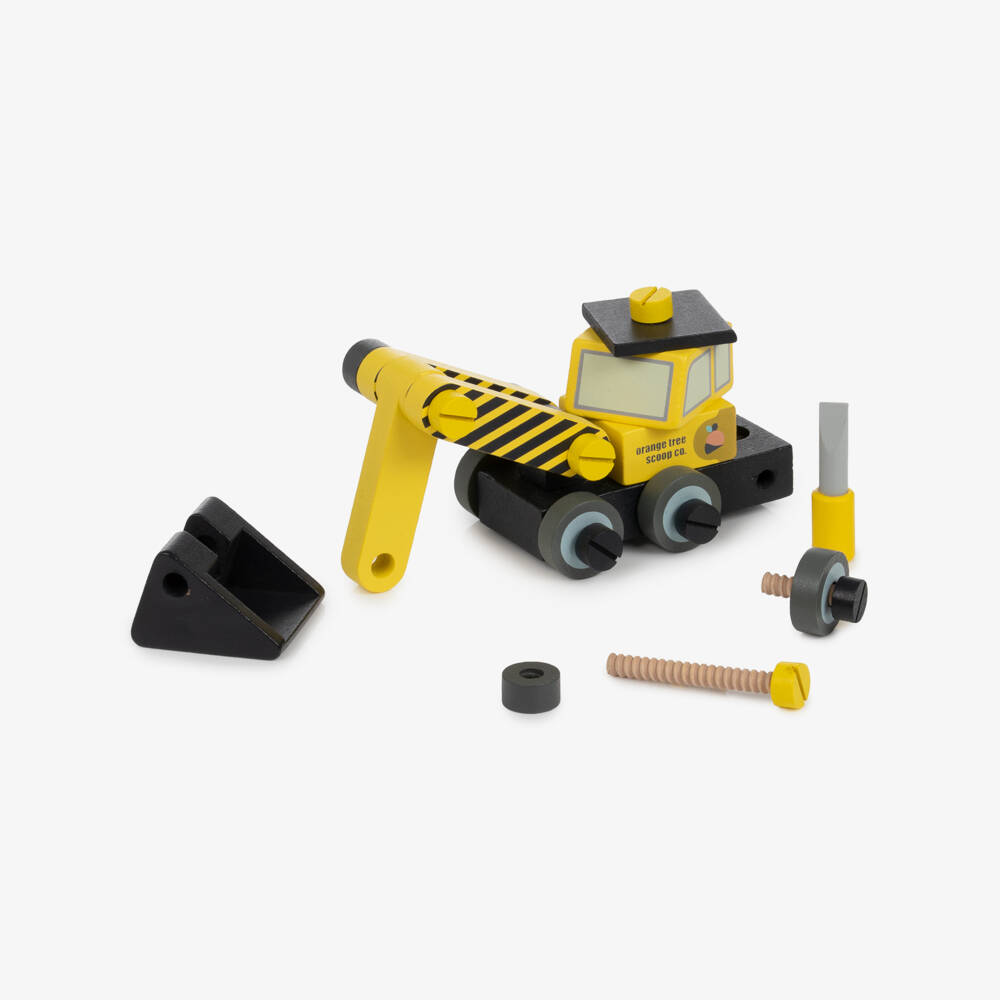Orange Tree Toys-Yellow Buildable Digger Wooden Toy (23cm) | Childrensalon