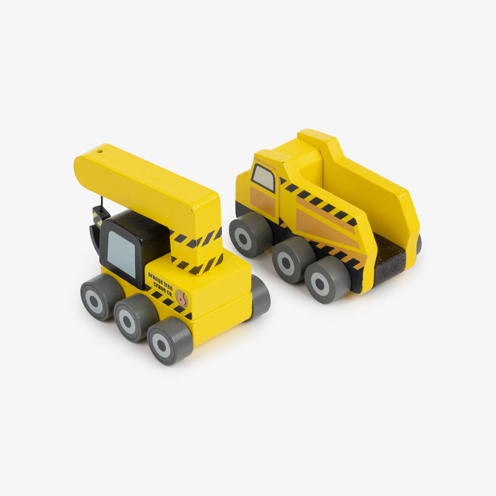 Orange Tree Toys-Yellow Construction Vehicles Play Set (11cm) | Childrensalon