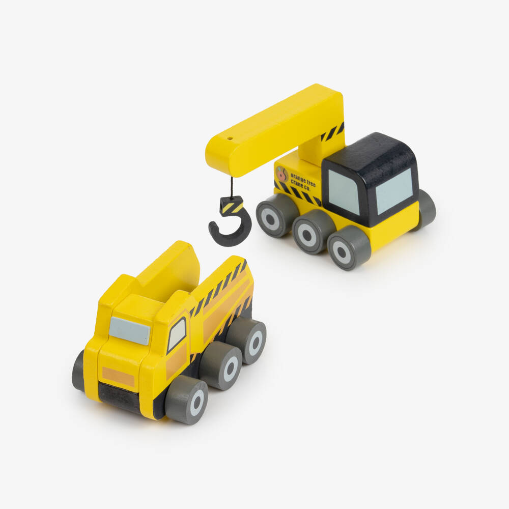 Orange Tree Toys-Yellow Construction Vehicles Play Set (11cm) | Childrensalon