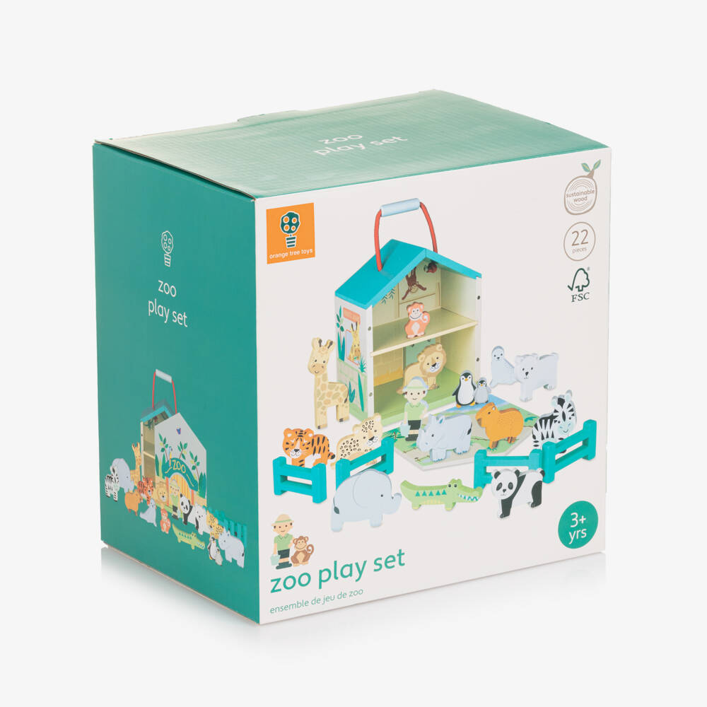 Orange Tree Toys-طقم لعبة خشبية حديقة الحيوانات (20 سم) | Childrensalon