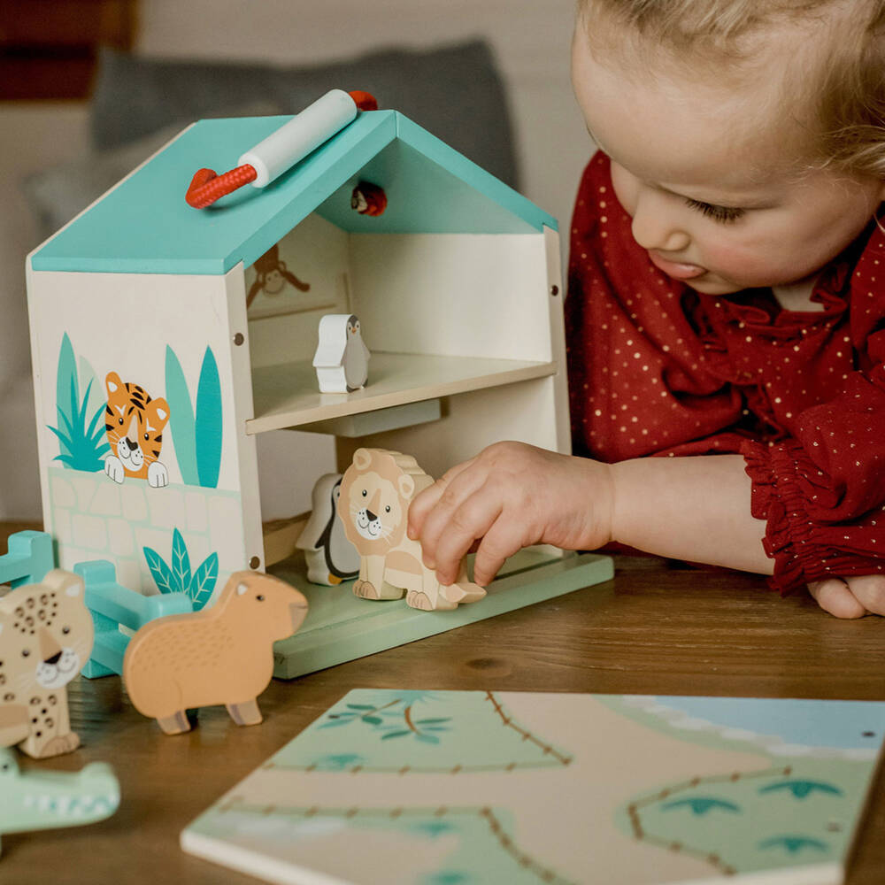 Orange Tree Toys-طقم لعبة خشبية حديقة الحيوانات (20 سم) | Childrensalon