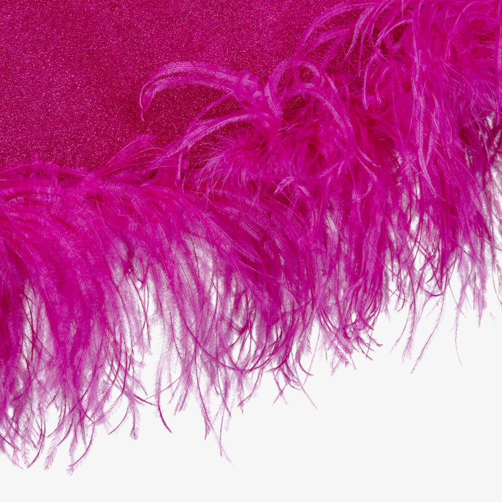 Oséree-فستان مزين بالريش لون فوشيا للبنات | Childrensalon