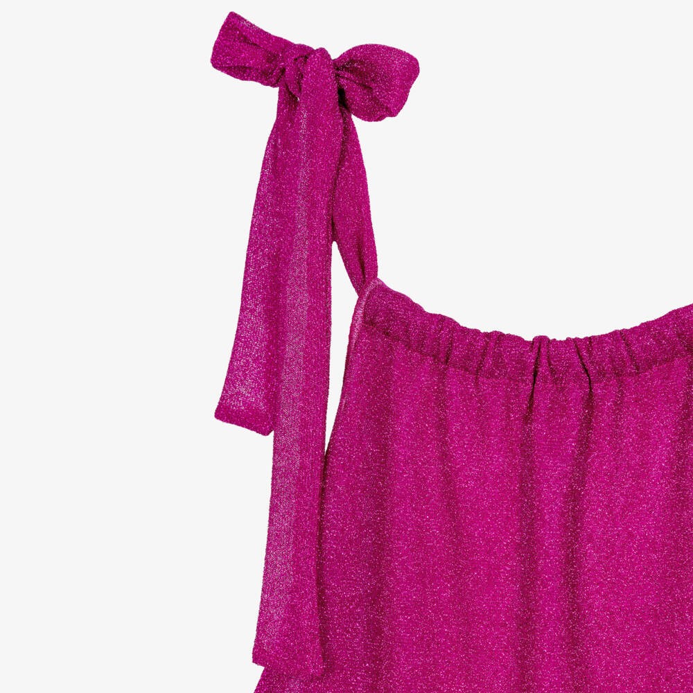 Oséree-فستان مزين بالريش لون فوشيا للبنات | Childrensalon