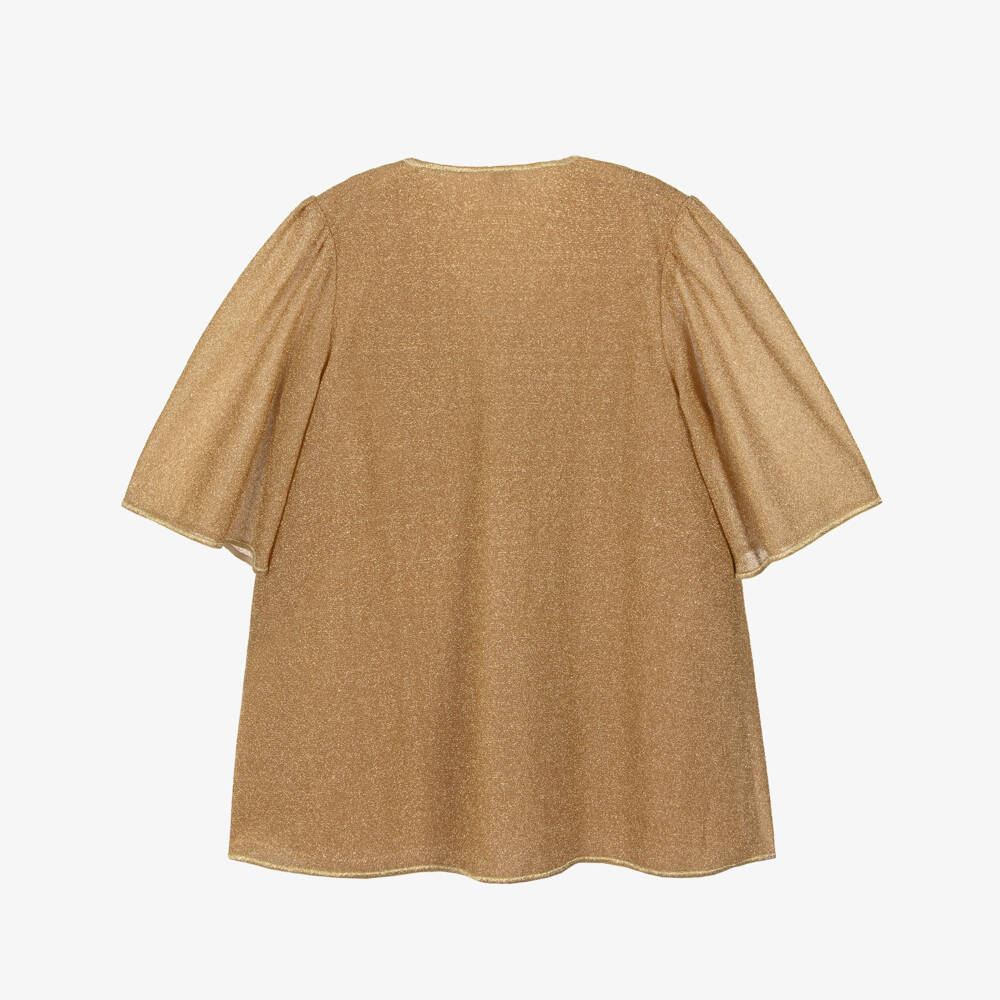 Oséree-Girls Gold Lumiére Kaftan Dress | Childrensalon