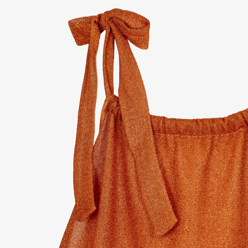 Oséree-فستان مزين بالريش لون برتقالي للبنات | Childrensalon