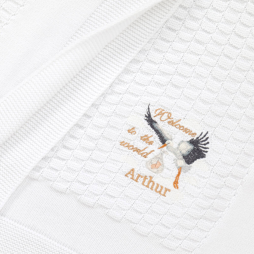 Paint My Dreams-Personalised Welcome To The World Blanket (88cm) | Childrensalon