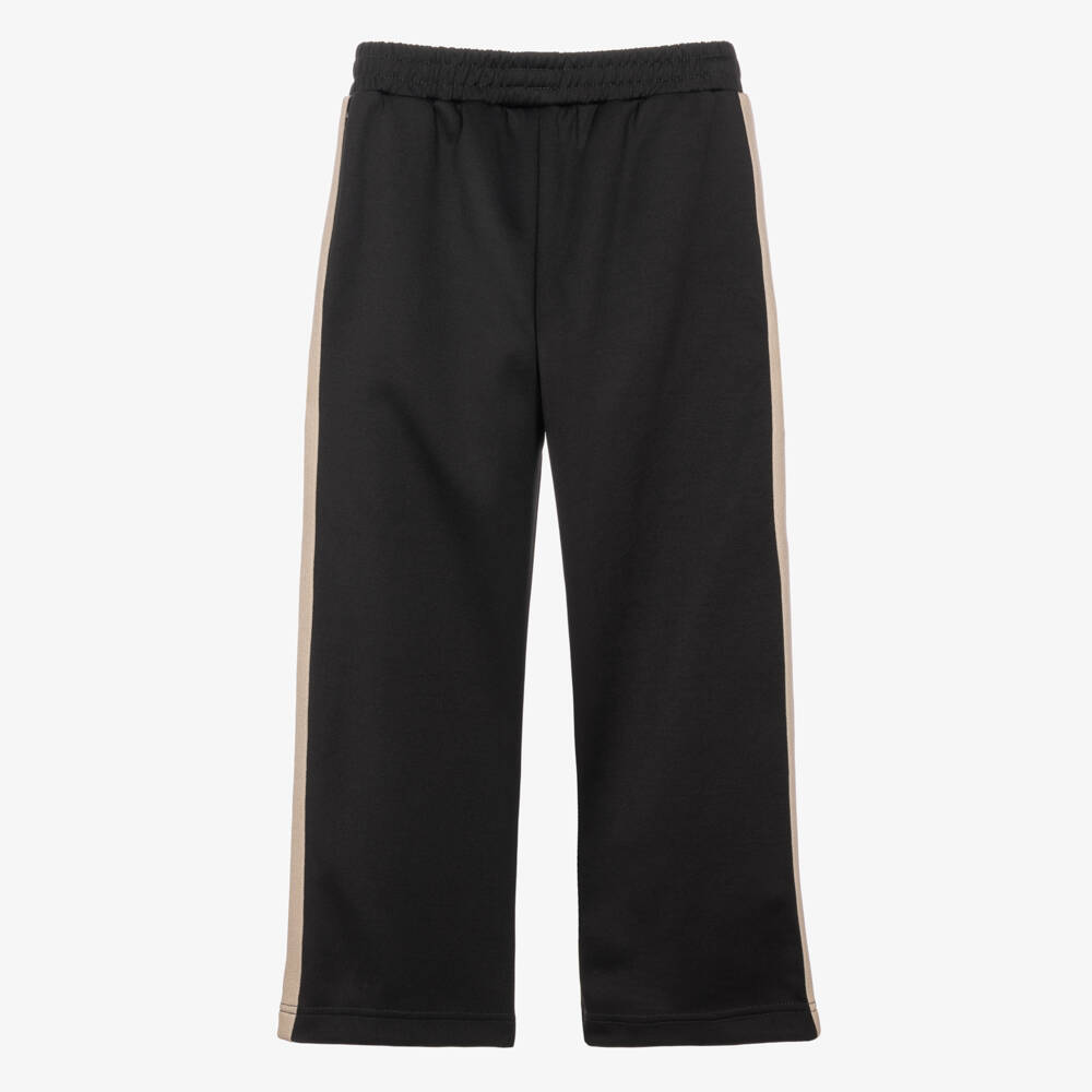 Palm Angels-Black Pintuck Jersey Joggers for Boys | Childrensalon