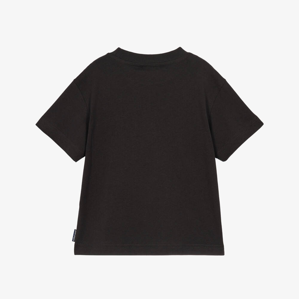 Palm Angels-Boys Black Logo Print T-Shirt in Cotton Jersey | Childrensalon
