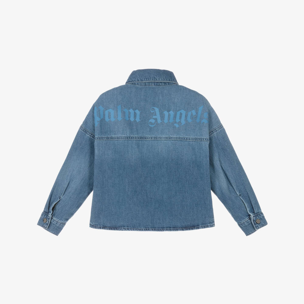 Palm Angels-قميص جينز بأكمام طويلة لون أزرق للأولاد | Childrensalon