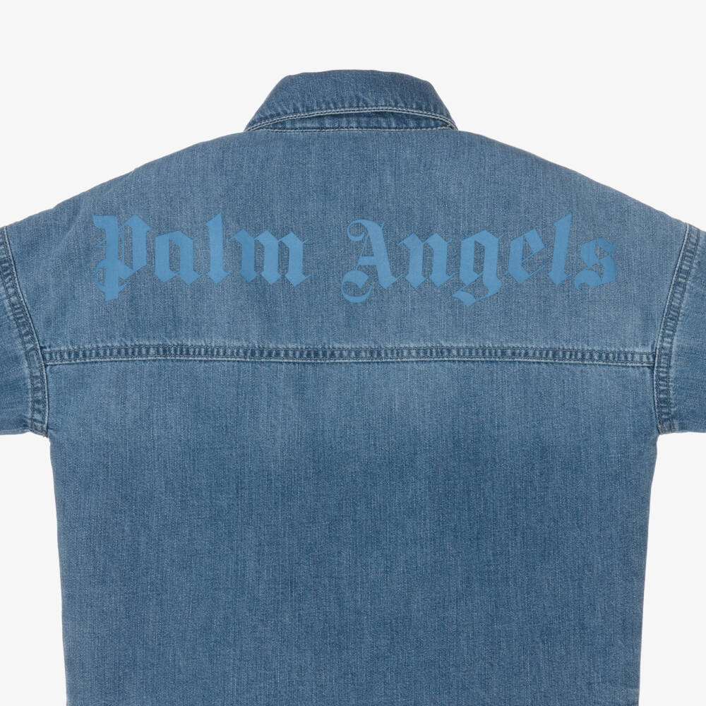 Palm Angels-قميص جينز بأكمام طويلة لون أزرق للأولاد | Childrensalon