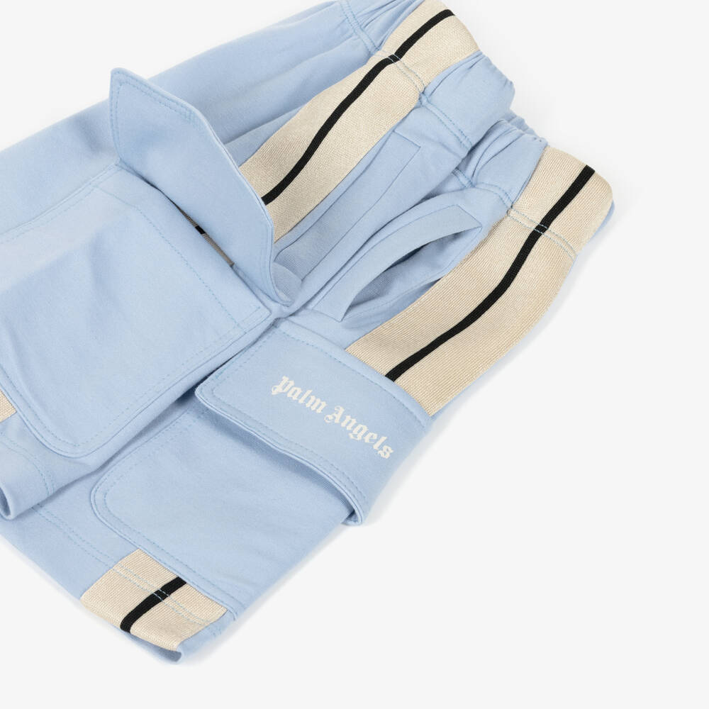 Palm Angels-شورت كارغو ميلانو جيرسي لون أزرق للأولاد | Childrensalon