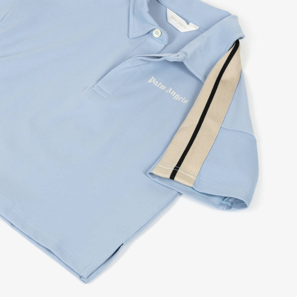 Palm Angels-تيشيرت بولو ميلانو جيرسي لون أزرق للأولاد | Childrensalon