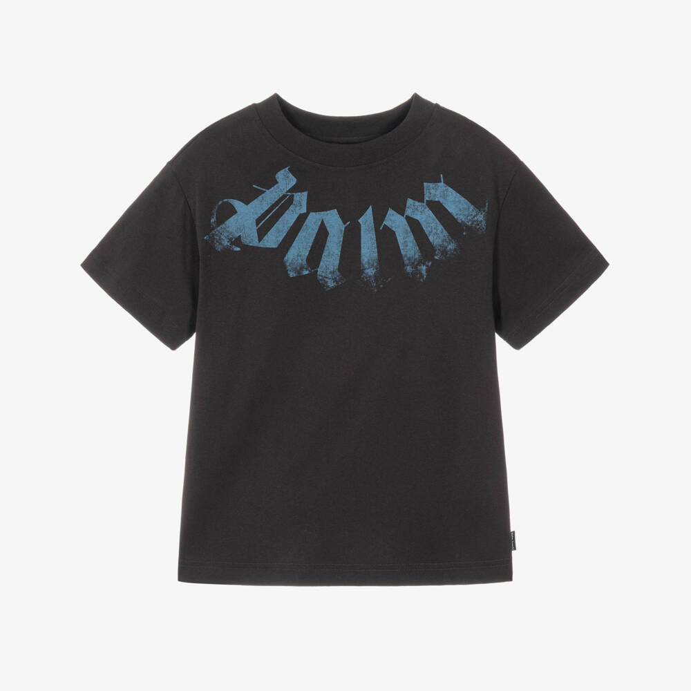 Palm Angels-Boys Logo Print T-Shirt in Black | Childrensalon