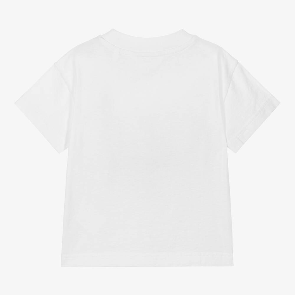 Palm Angels-Boys White Cotton Shark T-Shirt | Childrensalon