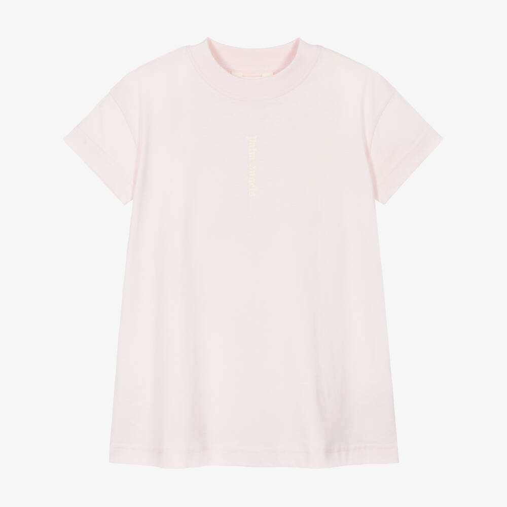 Palm Angels-فستان تيشيرت قطن لون زهري فاتح للبنات | Childrensalon