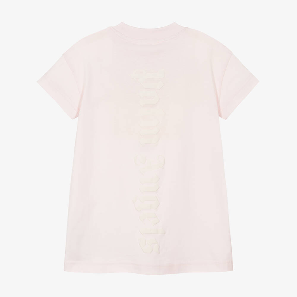 Palm Angels-فستان تيشيرت قطن لون زهري فاتح للبنات | Childrensalon