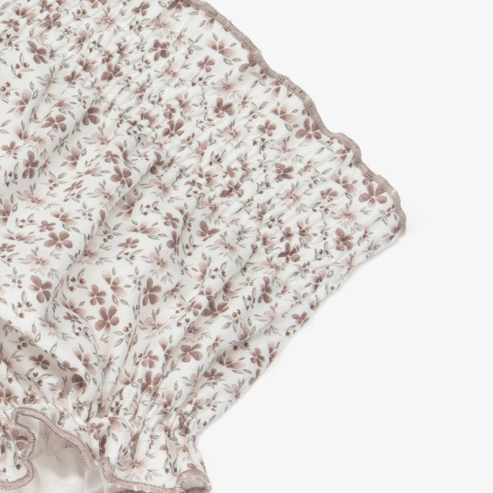 Paloma de la O-Baby Girls Brown Sweater & Floral Shorts Set | Childrensalon