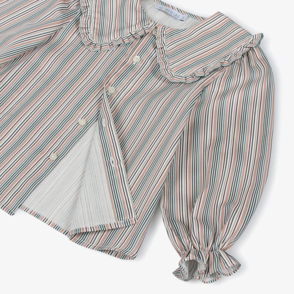 Paloma de la O-Girls Brown Knit & Purple Cotton Skirt Set | Childrensalon