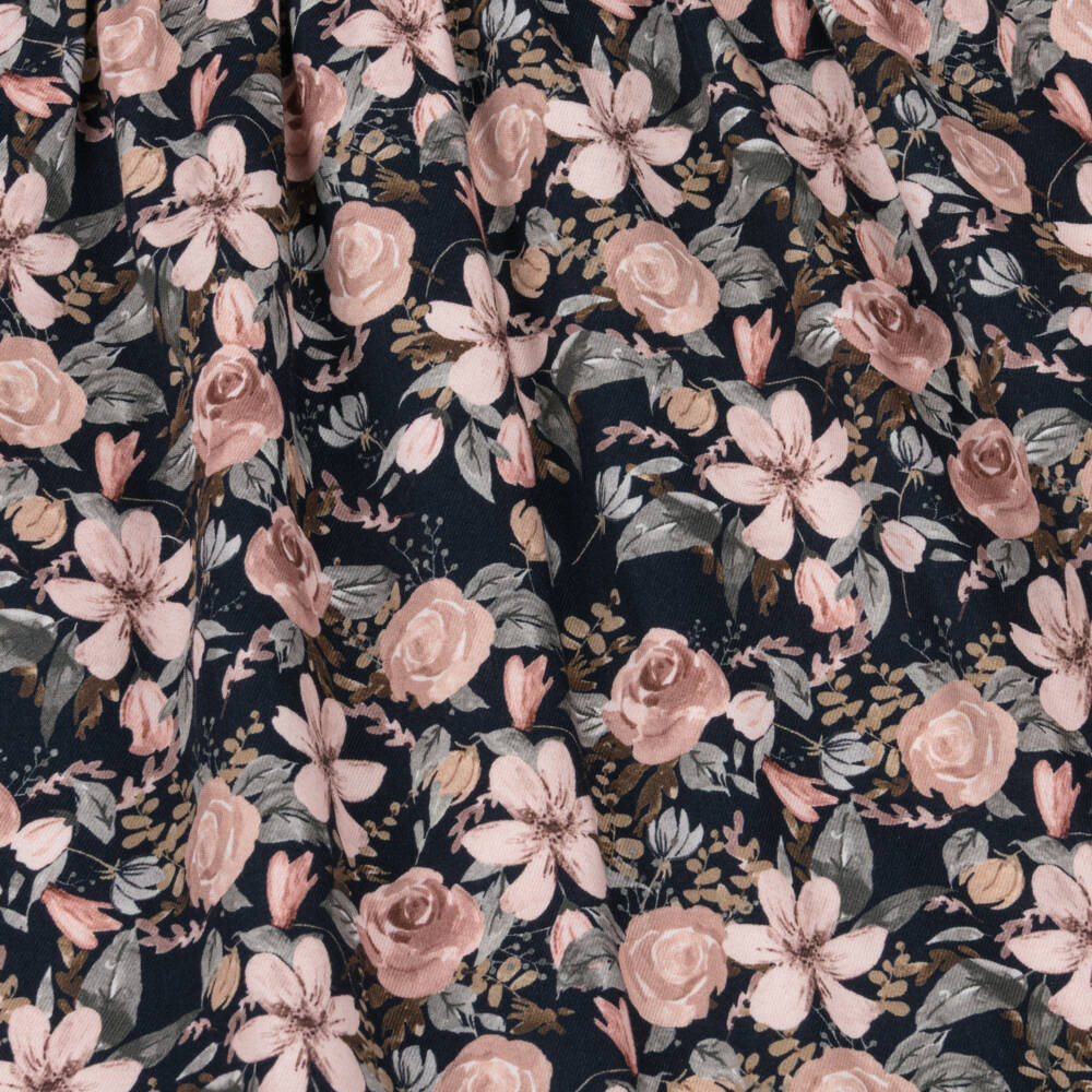 Paloma de la O-Платье из хлопка синее с розовыми цветами | Childrensalon