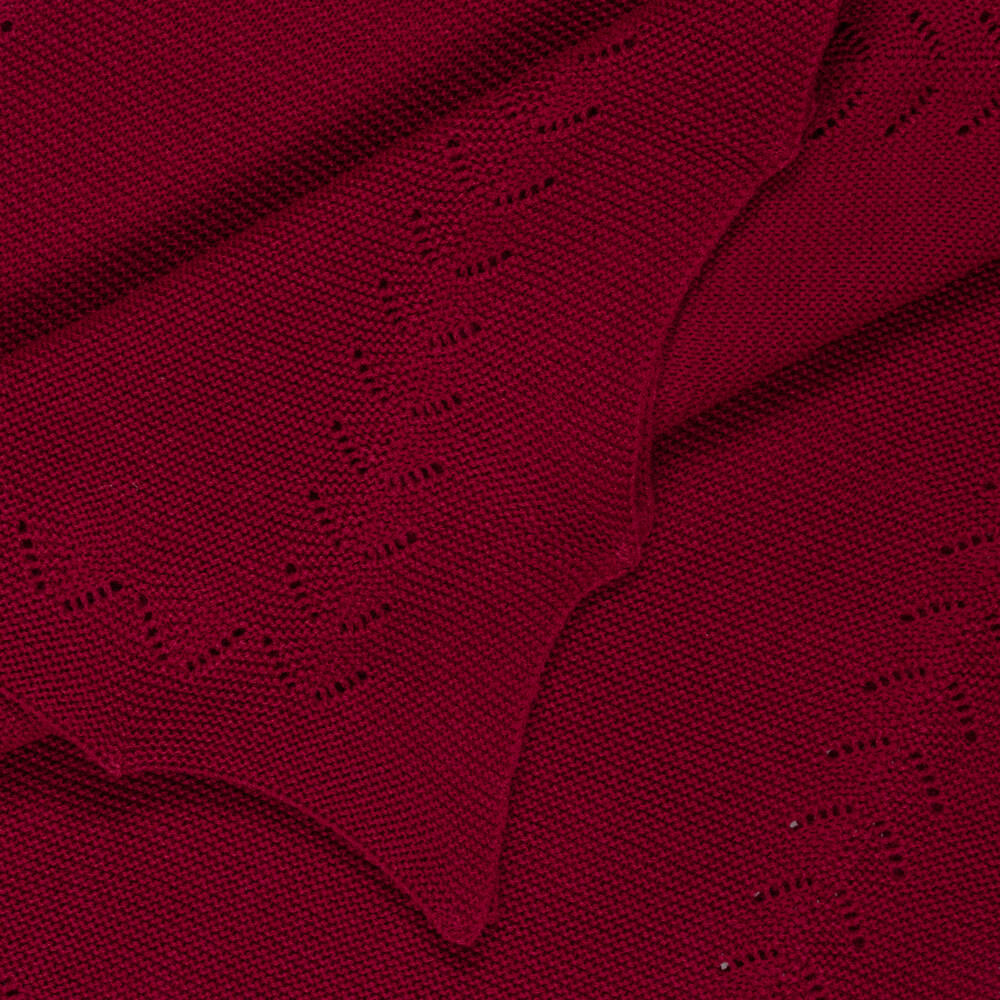 Paloma de la O-Red Knitted Scalloped Blanket (96cm) | Childrensalon