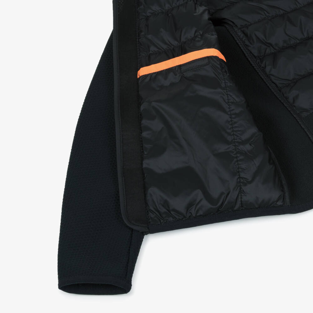 Parajumpers-جاكيت بغطاء رأس مبطن بريش لون أسود للأولاد  | Childrensalon