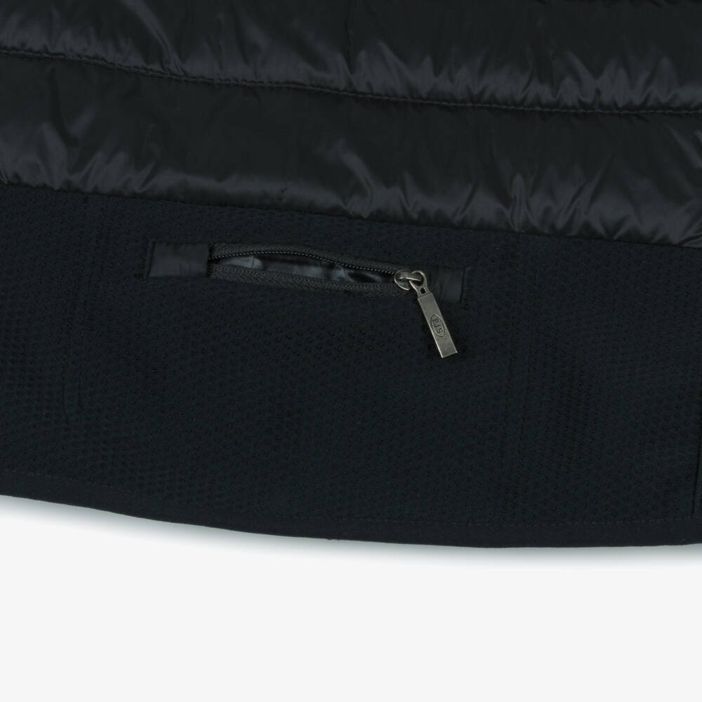 Parajumpers-جاكيت بغطاء رأس مبطن بريش لون أسود للأولاد  | Childrensalon