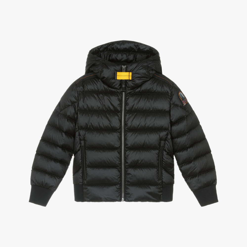 Parajumpers-Boys Black Down-Padded Pharrell Puffer Jacket with Hood | Childrensalon