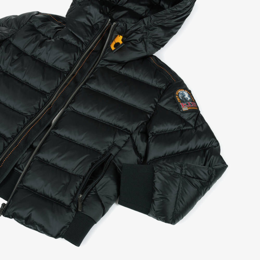 Parajumpers-Boys Black Down-Padded Pharrell Puffer Jacket with Hood | Childrensalon