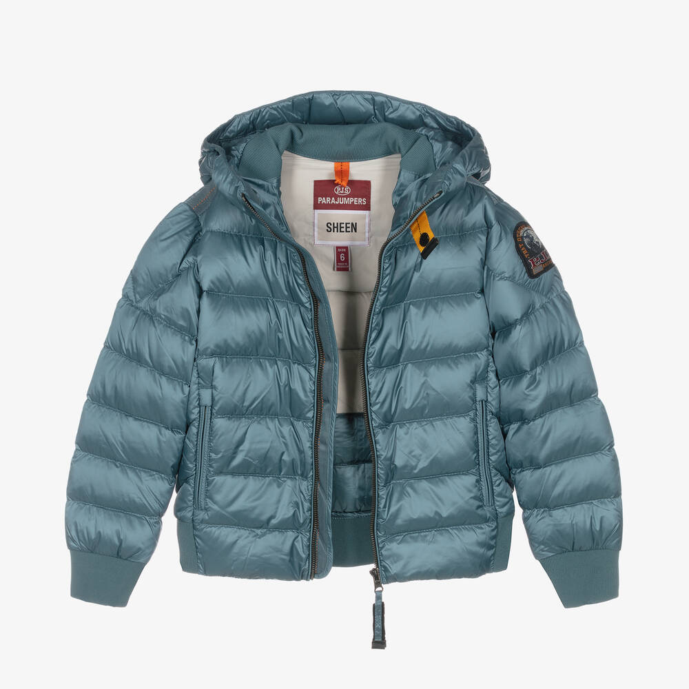 Parajumpers-جاكيت بافر مبطن بريش لون أزرق للأولاد | Childrensalon