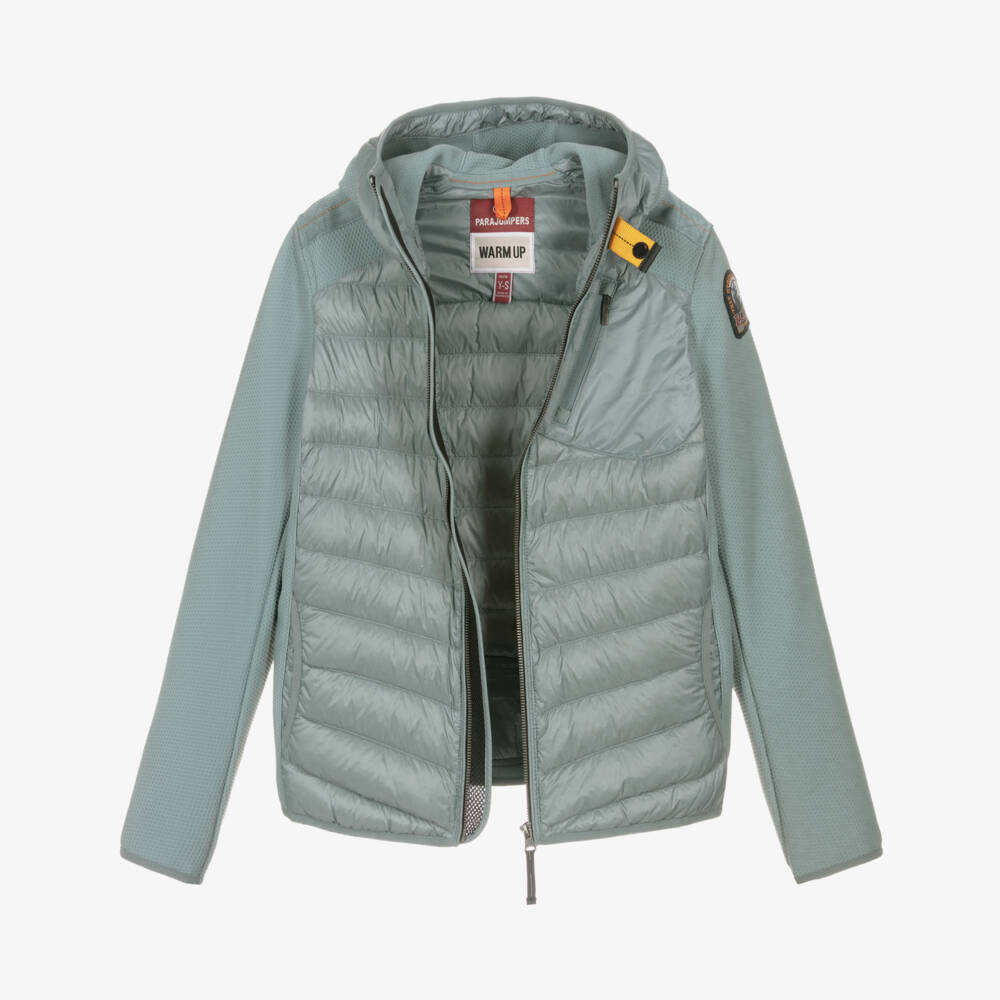 Parajumpers-Boys Grey Down-Filled Hooded Nolan Jacket | Childrensalon