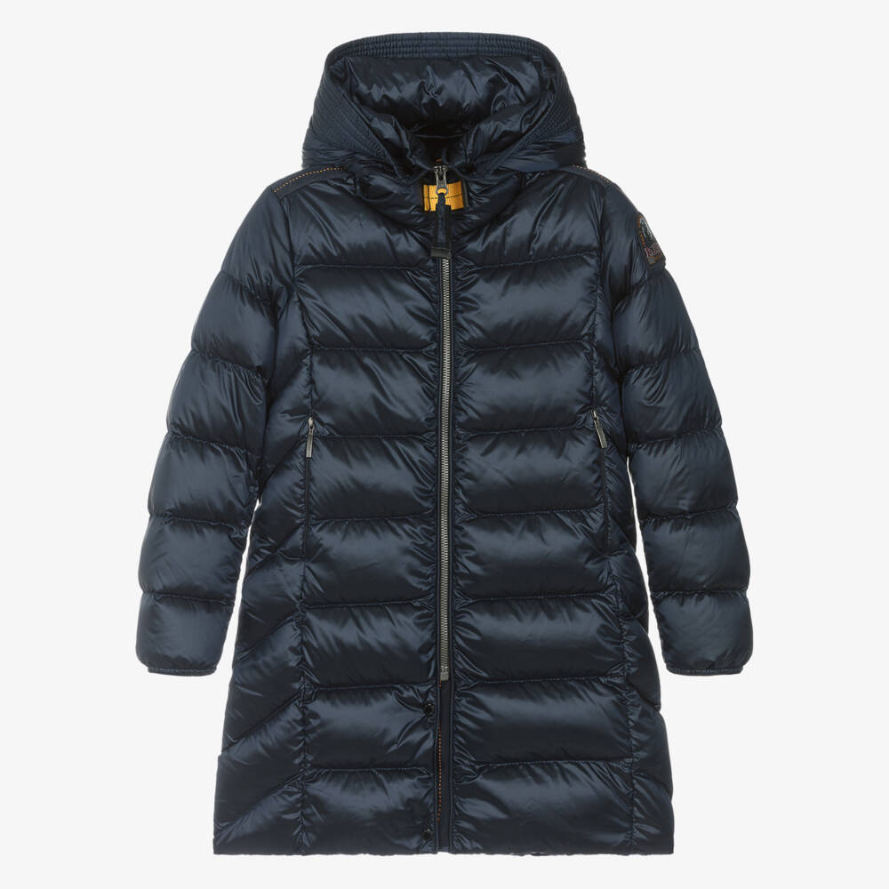Parajumpers-Girls Blue Hooded Puffer Coat | Childrensalon