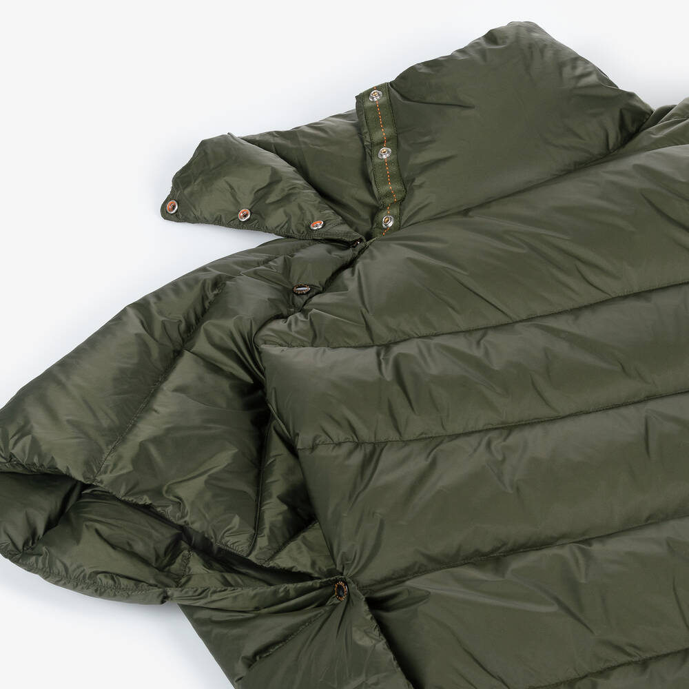 Parajumpers-Girls Green Down Padded Puffer Cape | Childrensalon