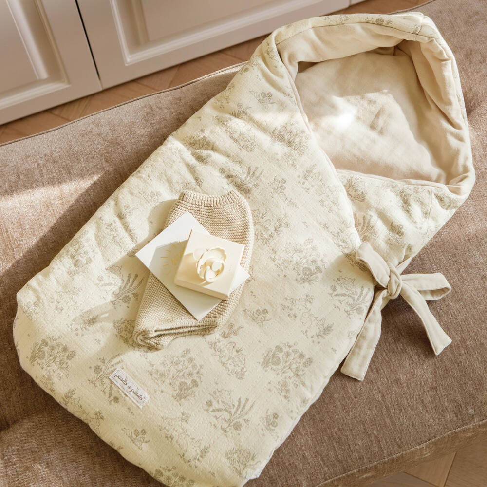 Pasito a Pasito-Конверт бежевый хлопковый из муслина для малышей (70см) | Childrensalon