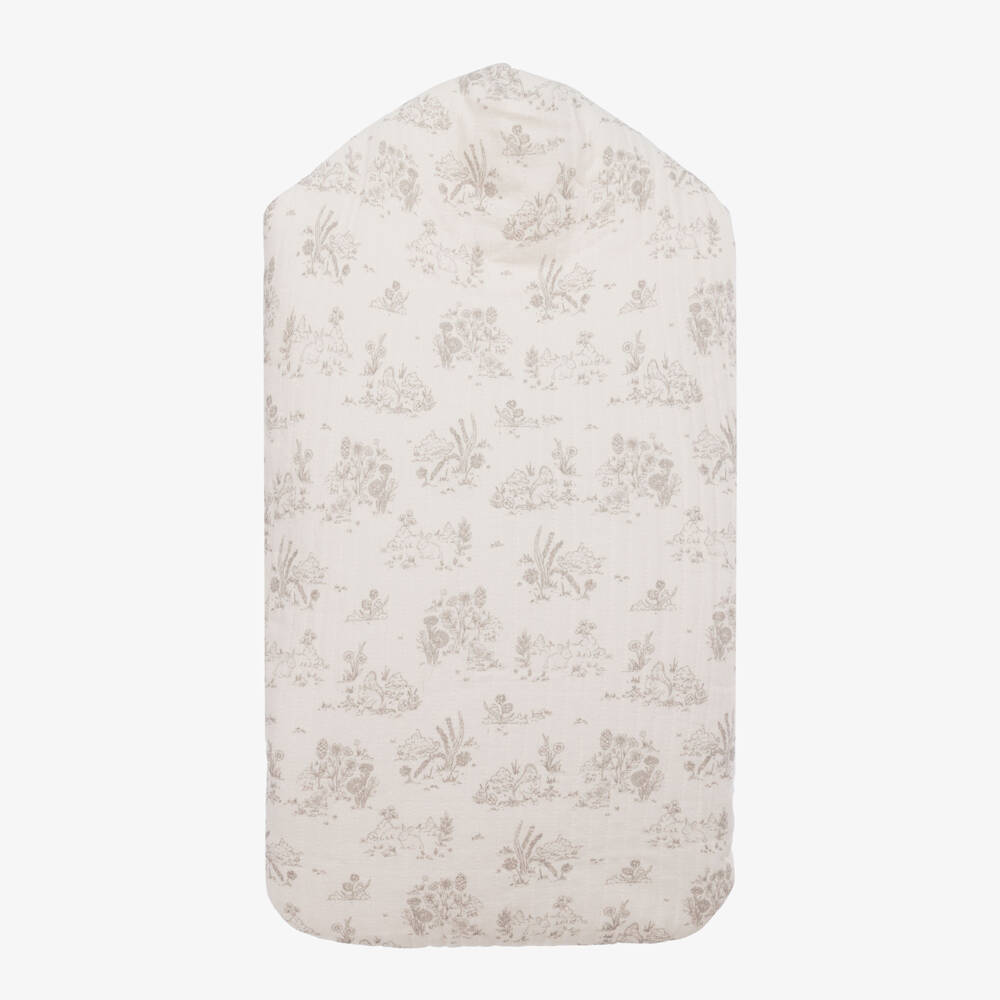 Pasito a Pasito-Beige Cotton Muslin Baby Nest (70cm) | Childrensalon