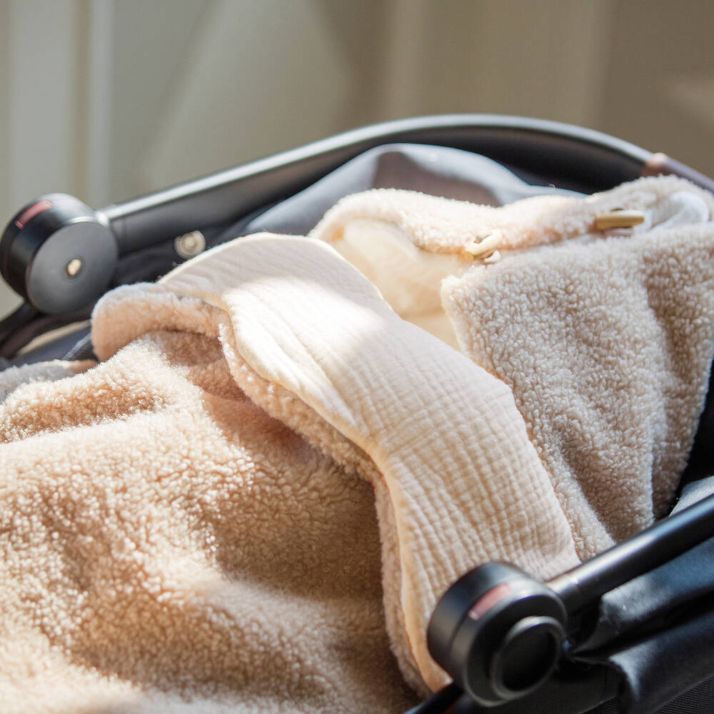 Pasito a Pasito-Beige Teddy Fleece 3-in-1 Baby Nest (78cm) | Childrensalon