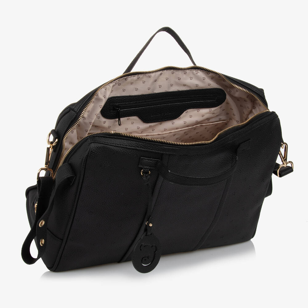 Pasito a Pasito-Black Faux Leather Changing Bag (38cm) | Childrensalon
