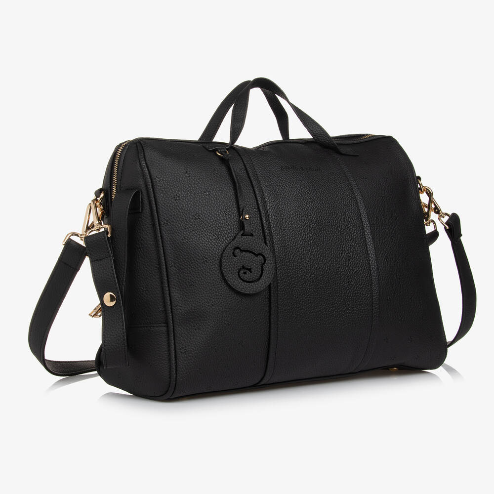 Pasito a Pasito-Black Faux Leather Changing Bag (38cm) | Childrensalon