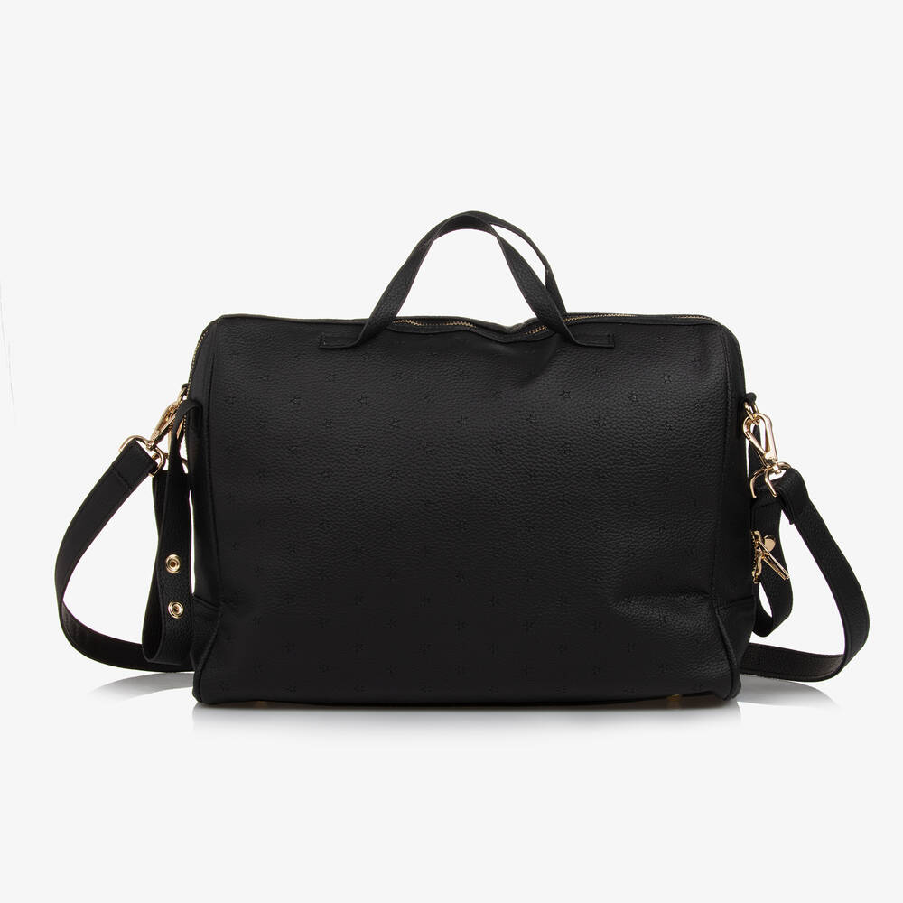 Pasito a Pasito-Black Faux Leather Changing Bag (38cm) | Childrensalon